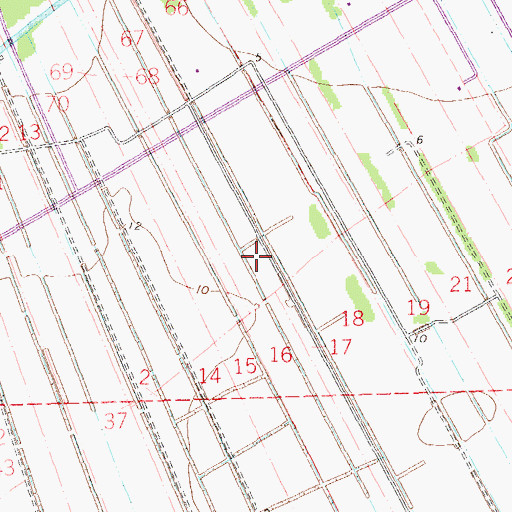 Topographic Map of Ward Three, LA