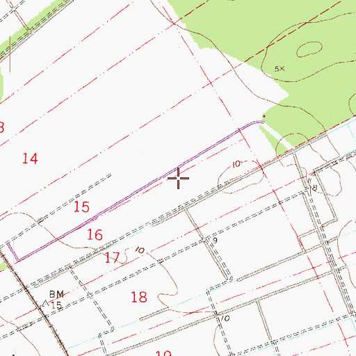 Topographic Map of Ward Four, LA