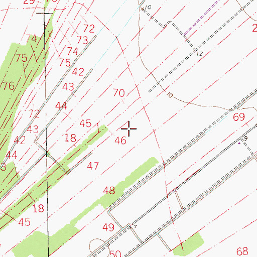 Topographic Map of Ward Five, LA