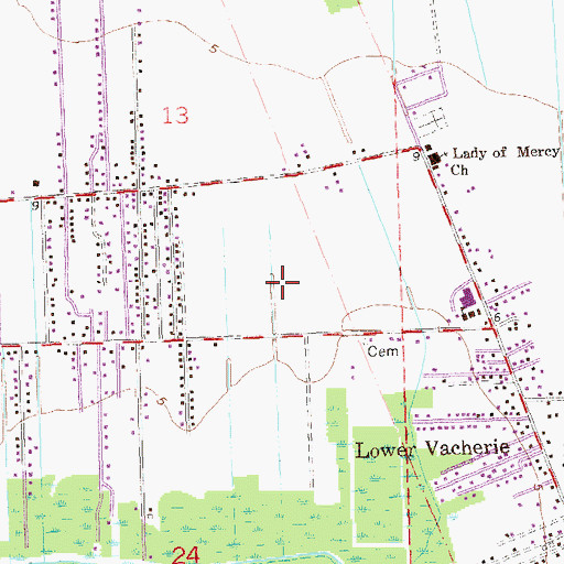 Topographic Map of Ward Seven, LA