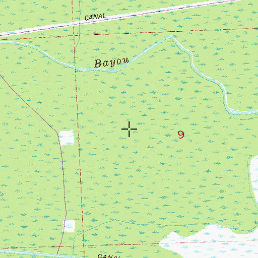 Topographic Map of Ward Three, LA
