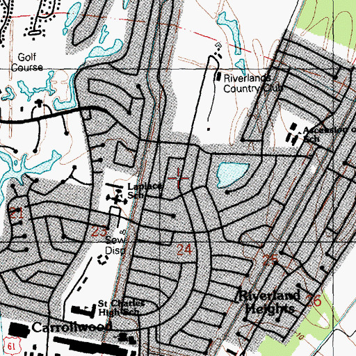Topographic Map of Ward Four, LA