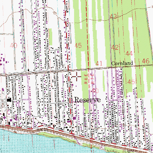 Topographic Map of Ward Five, LA