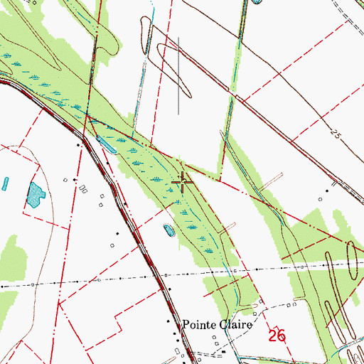 Topographic Map of Ward Three, LA