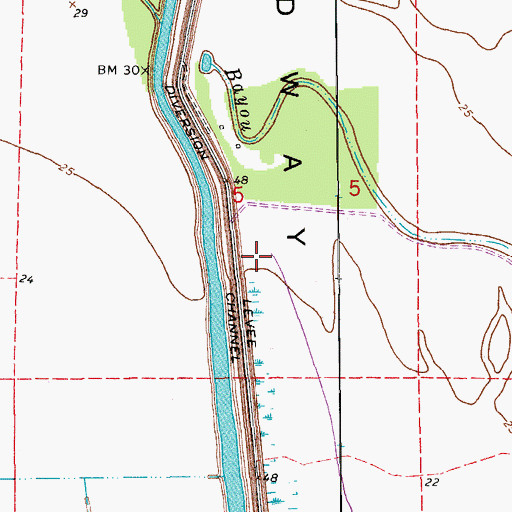 Topographic Map of Ward Four, LA