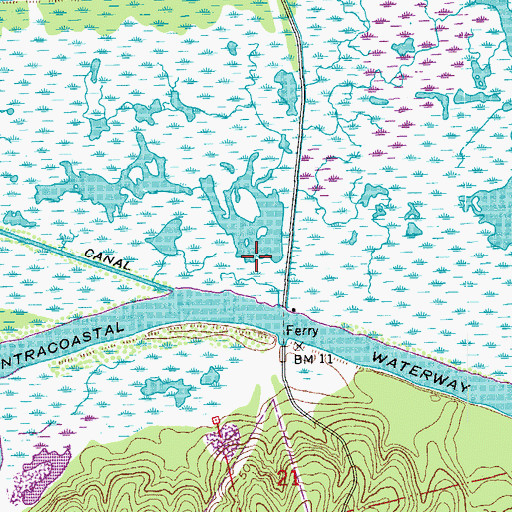 Topographic Map of Ward Two, LA
