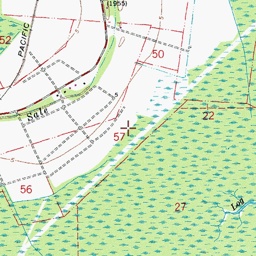 Topographic Map of Ward Four, LA