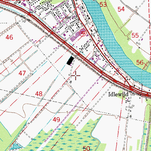 Topographic Map of Ward Five, LA