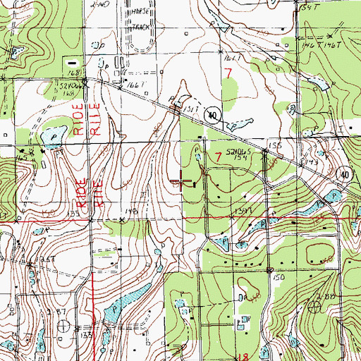 Topographic Map of Ward Two, LA