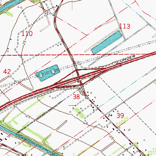 Topographic Map of Interchange 109, LA
