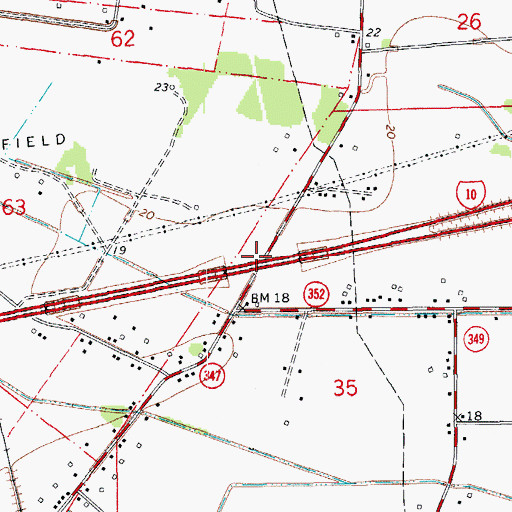 Topographic Map of Interchange 115, LA
