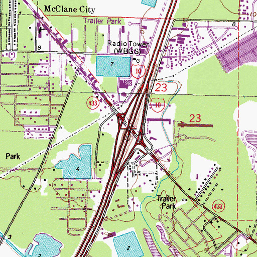 Topographic Map of Interchange 264, LA
