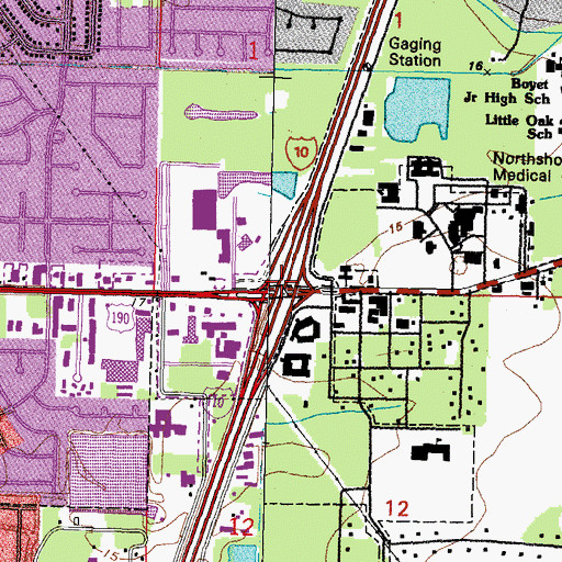 Topographic Map of Interchange 266, LA