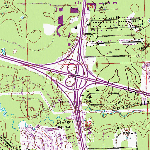 Topographic Map of Interchange 63, LA