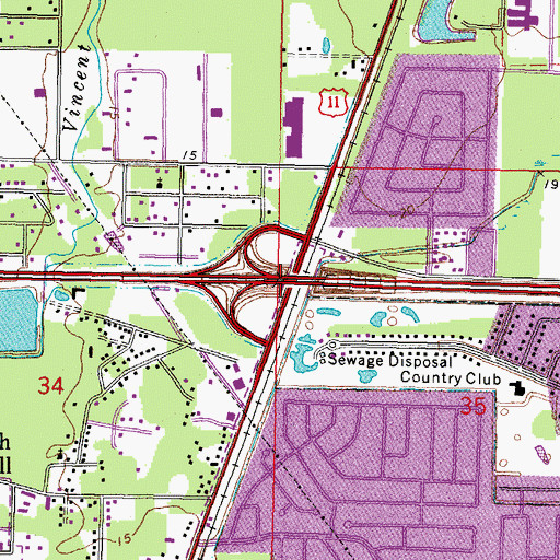 Topographic Map of Interchange 83, LA