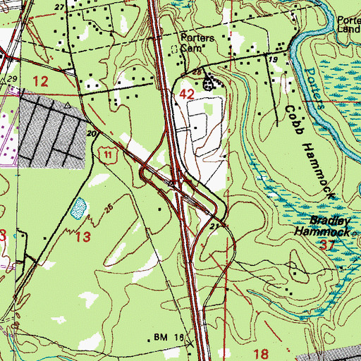 Topographic Map of Interchange 3, LA