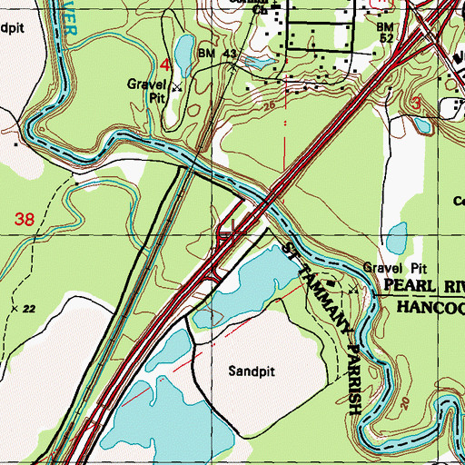Topographic Map of Interchange 11, LA