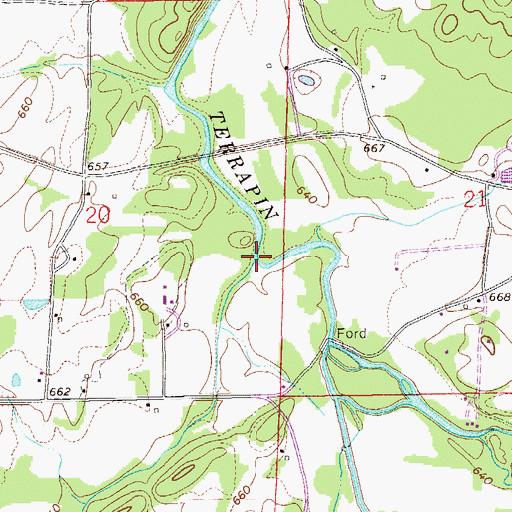 Topographic Map of Mill Creek, AL