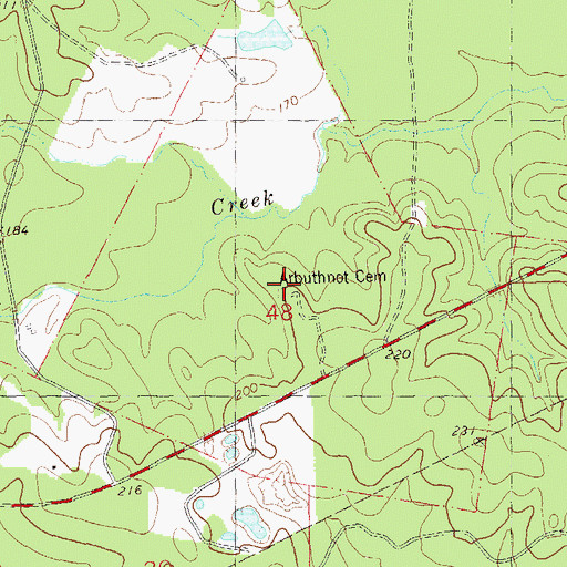 Topographic Map of Arbuthnot Cemetery, LA