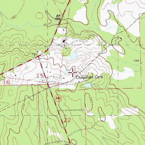 Topographic Map of Chapman Cemetery, LA