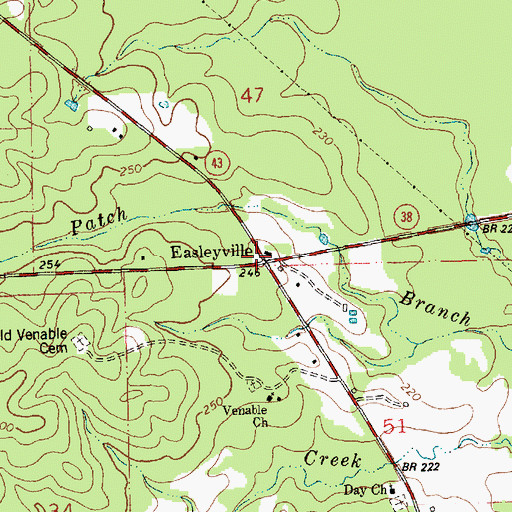 Topographic Map of Easleyville, LA