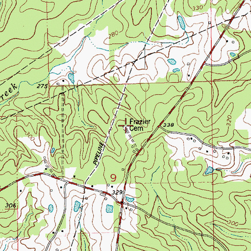 Topographic Map of Frazier Cemetery, LA