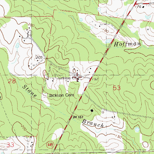 Topographic Map of Jackson Church, LA