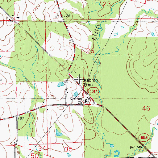 Topographic Map of Kedron Cemetery, LA