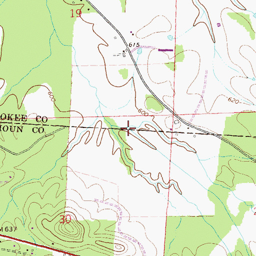 Topographic Map of Mill Creek, AL