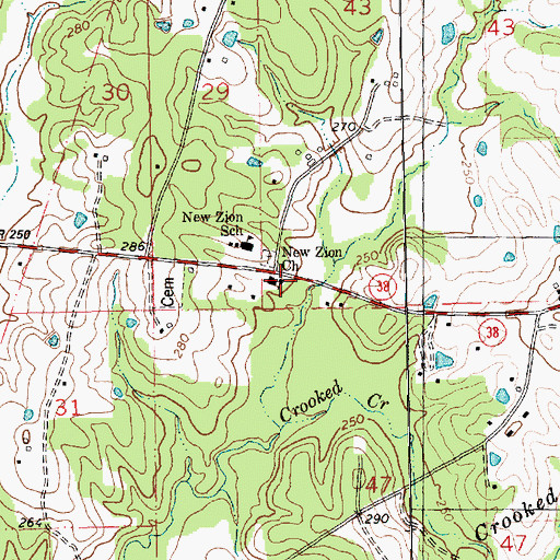 Topographic Map of New Zion Church, LA