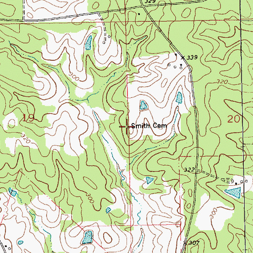 Topographic Map of Smith Cemetery, LA