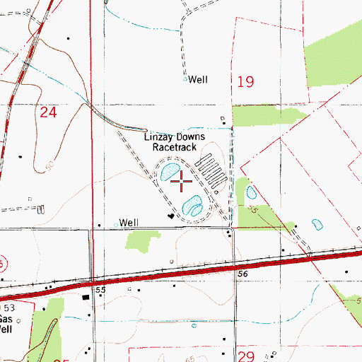 Topographic Map of Linzay Downs Racetrack, LA
