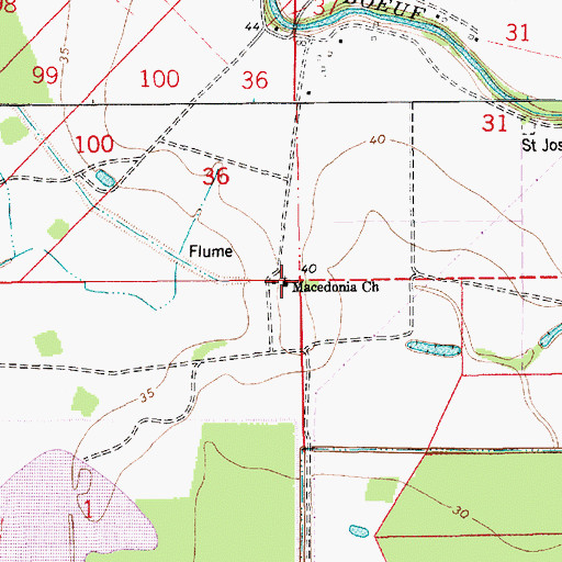 Topographic Map of Macedonia Church, LA