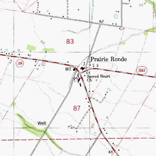 Topographic Map of Sacred Heart Church, LA