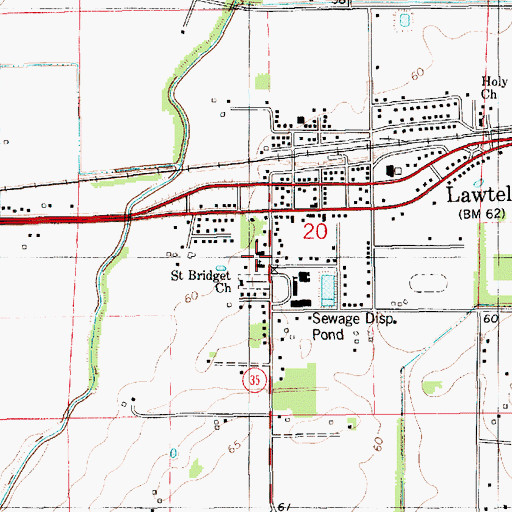 Topographic Map of Saint Bridget Church, LA