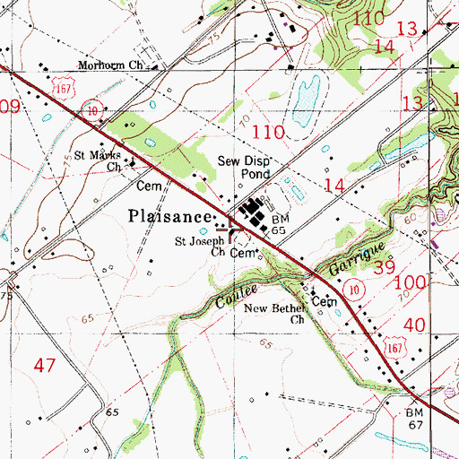 Topographic Map of Saint Joseph Church, LA