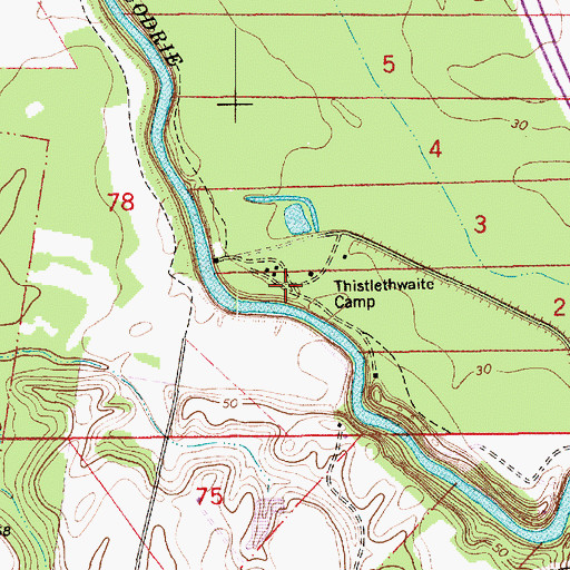 Topographic Map of Thistlethwaite Camp, LA