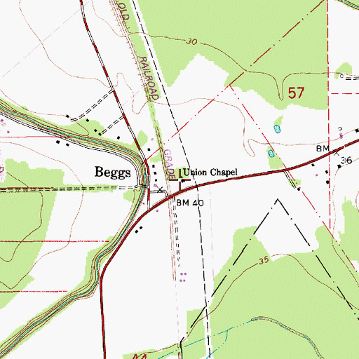 Topographic Map of Union Chapel, LA