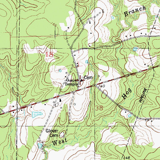 Topographic Map of Gospel Temple, LA