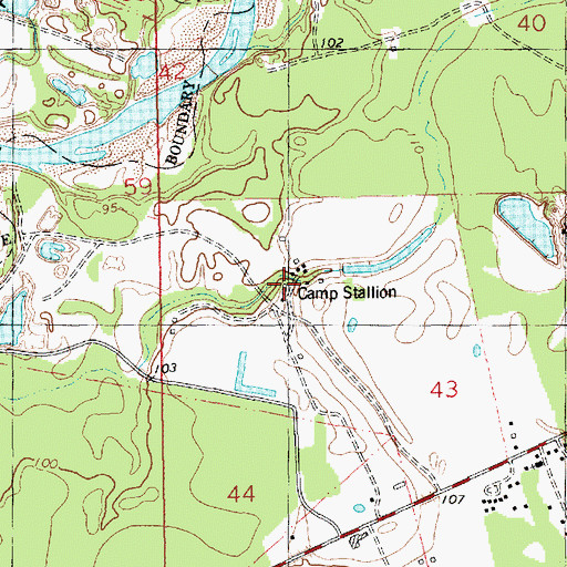 Topographic Map of Camp Stallion, LA