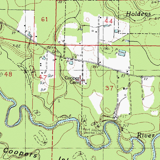 Topographic Map of Cooper Cemetery, LA