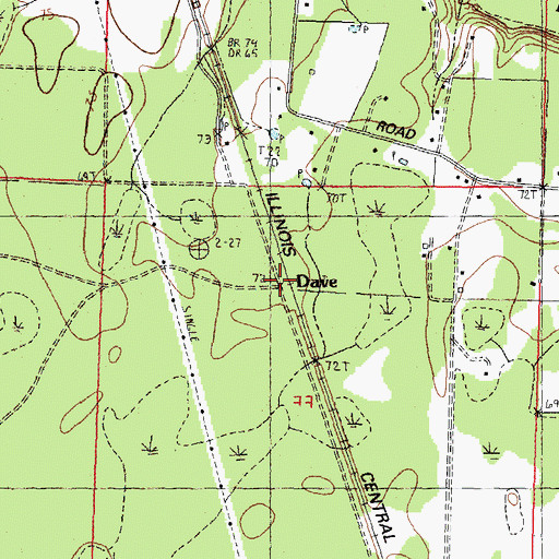 Topographic Map of Dave, LA