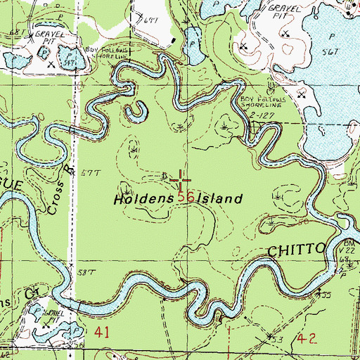 Topographic Map of Holdens Island, LA