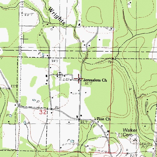 Topographic Map of Jerusalem Church, LA