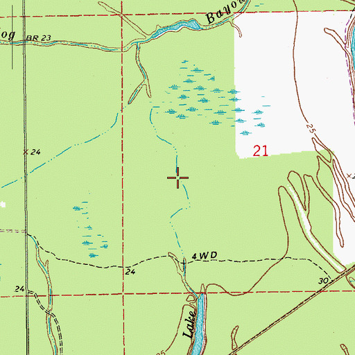 Topographic Map of Bad Bayou, LA