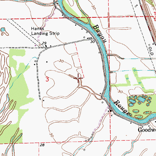Topographic Map of Loggy Bayou, LA