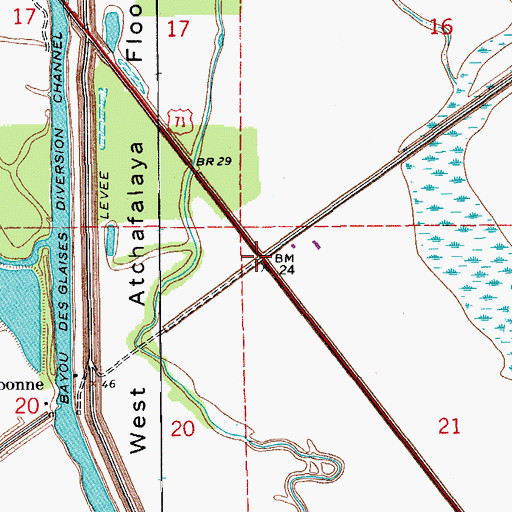 Topographic Map of New Darbonne (historical), LA
