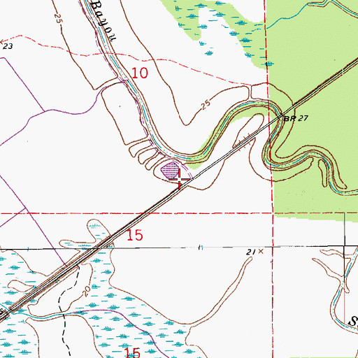 Topographic Map of Williamson (historical), LA