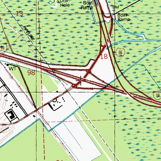 Topographic Map of Interchange 209, LA