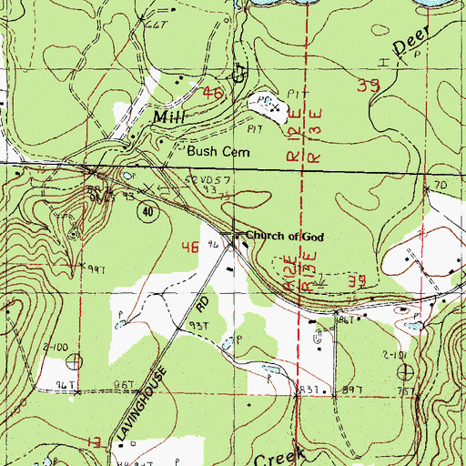 Topographic Map of Church of God, LA